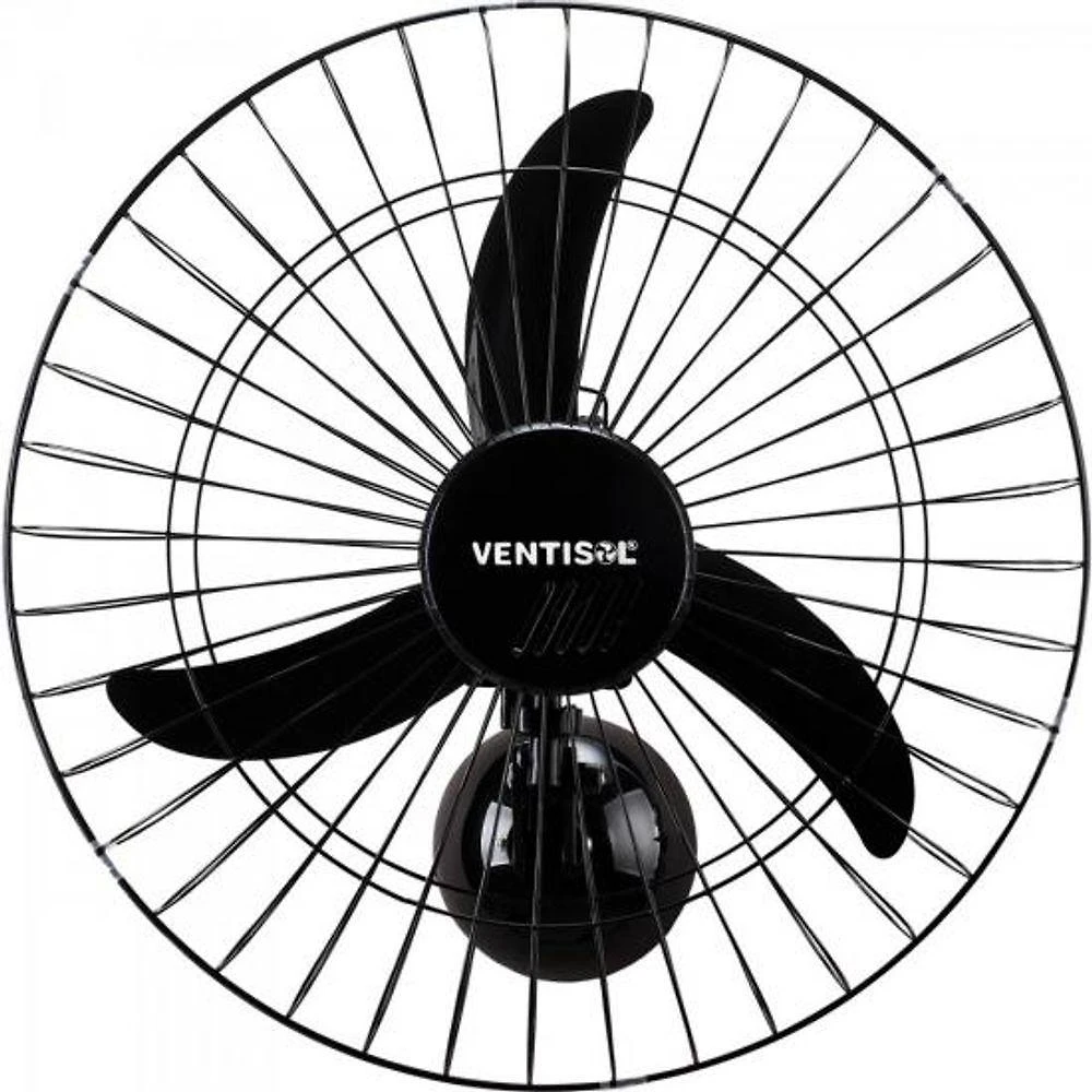 Ventilador De Parede Ventisol Oscilante 60cm Aço Preto Bivolt