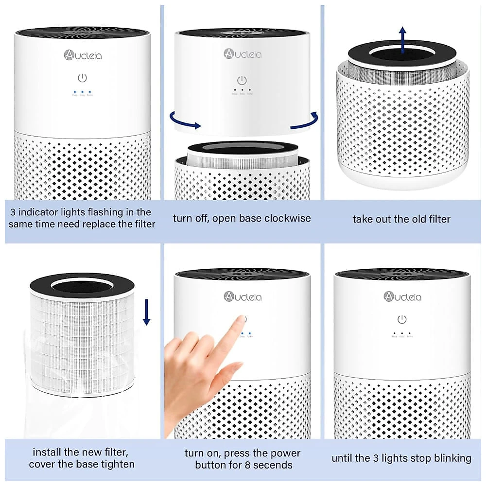 Purificador de Ar para Ambientes até 54m² com Filtro H13 HEPA, Função de Aromaterapia e Baixo Consumo de Energia, 110V 5W, Aucleia KQ-31, Branco 110v