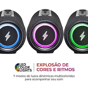 Caixa de Som Portátil Aiwa Speaker AWS-SP-04-LB 40W Bluetooth IPX5 LED Color Lights