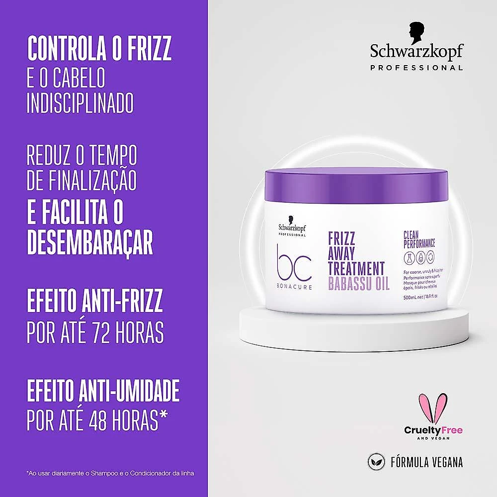 Schwarzkopf bc clean performance frizz away máscara 500ml