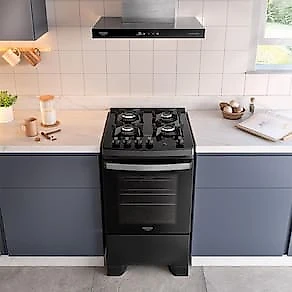 Fogão 4 Bocas Dako Supreme Glass com Mesa de Vidro e Acendimento Automático Preto - Bivolt