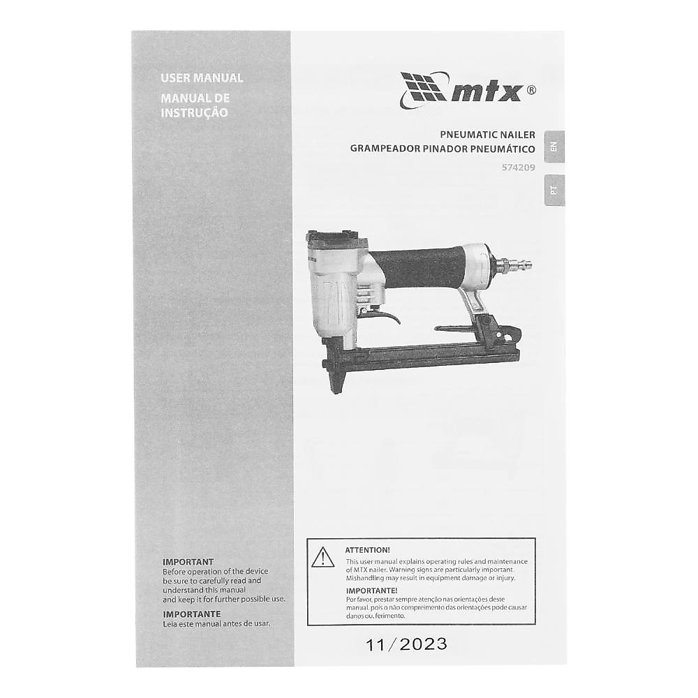 Grampeador pneumático 10-22mm 20ga 100 grampos mtx