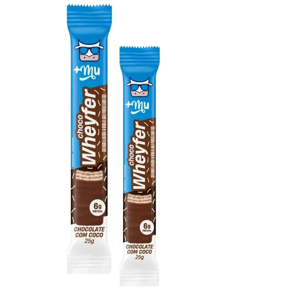 Kit 2 Choco Wheyfer +Mu 6g de Proteína Chocolate com Coco 25g