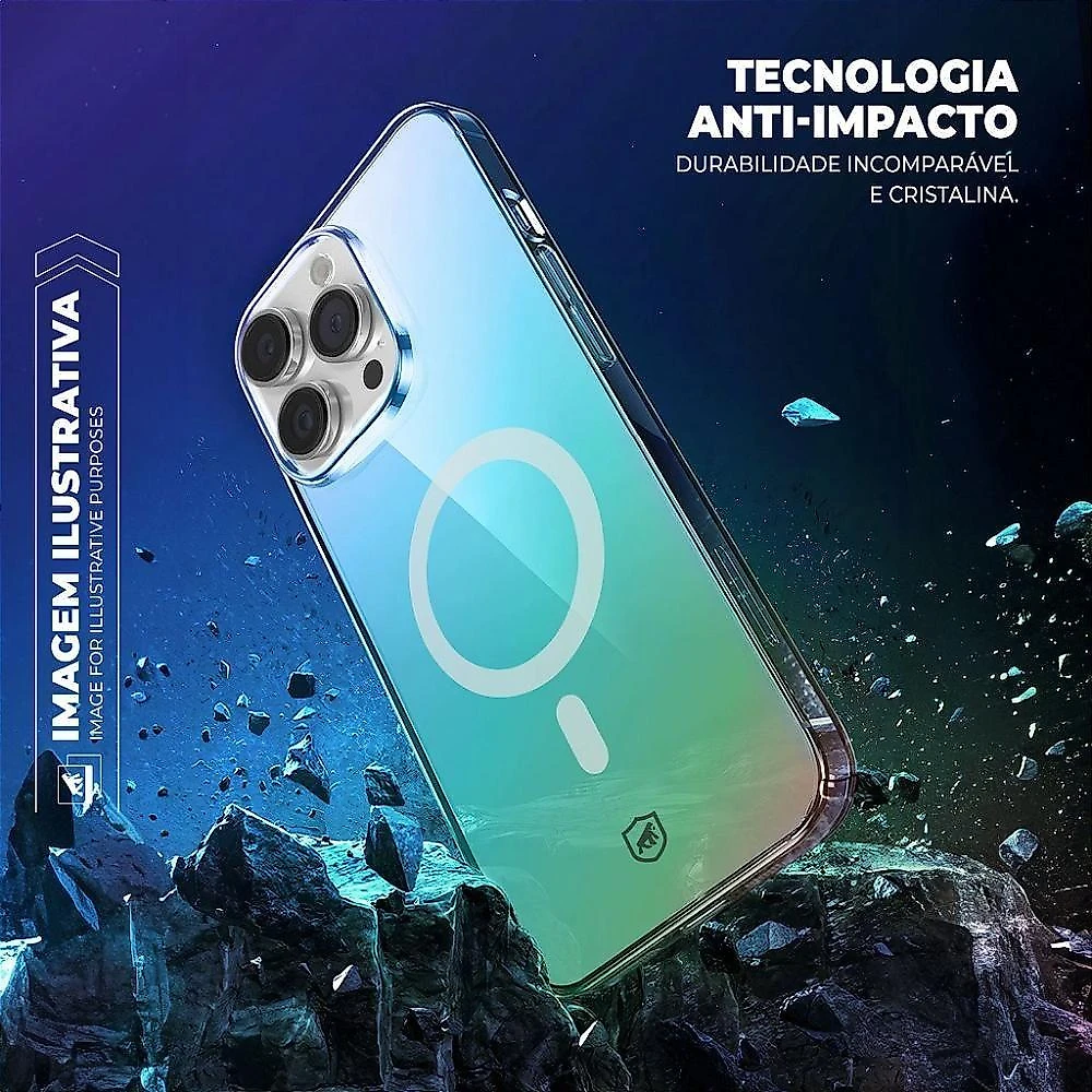 Capa e Película para Iphone Gshield Holo + Hydrogel Gamer Proteção Magsafe Transparente 2