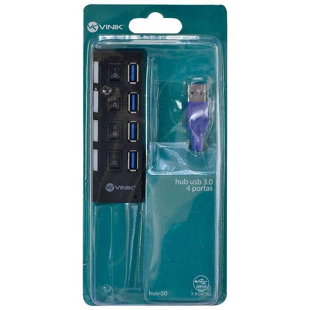 Hub Usb 3.0 4 Portas com Interruptor HUV-50 com Controle Individual Vinik