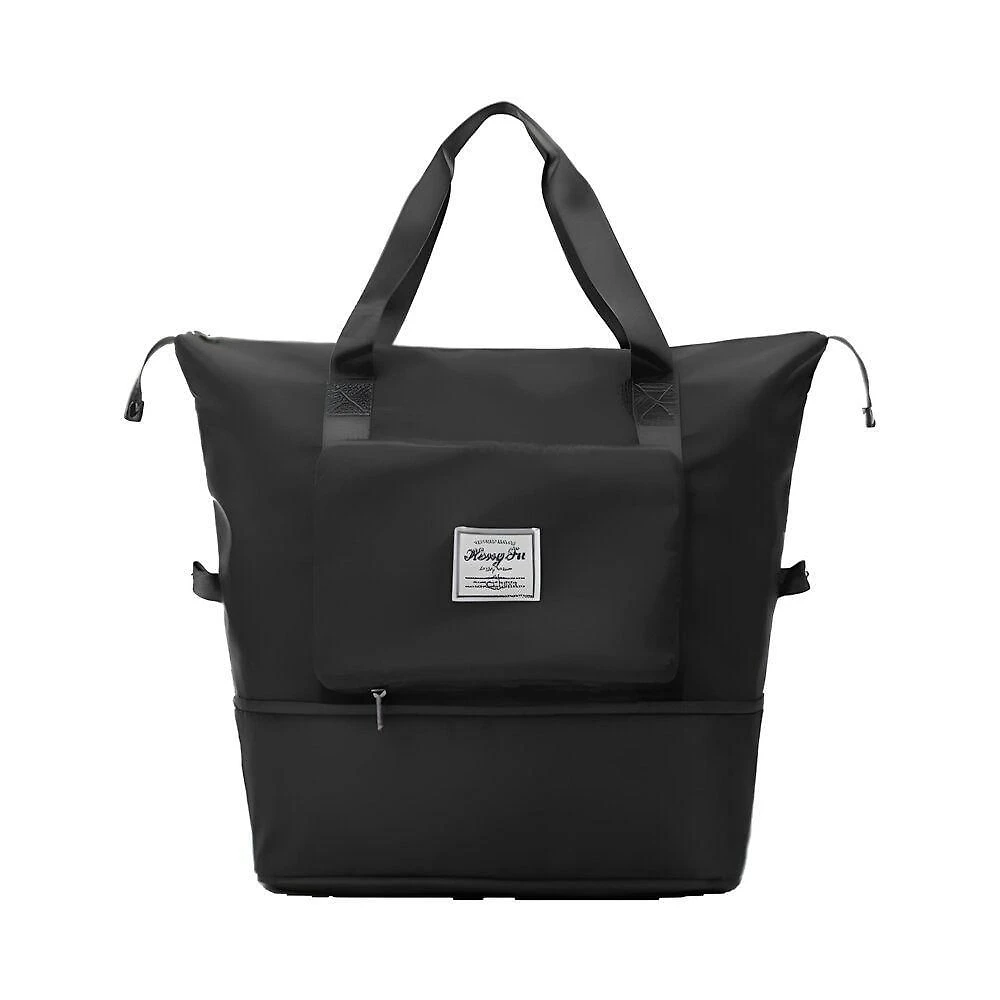 Bolsa De Viagem Mochila Dobrável Grande Impermeável Preta