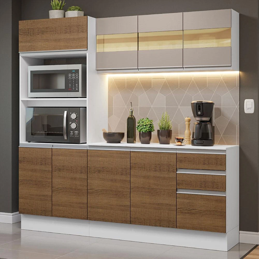 Armário de Cozinha Compacta 100% MDF 190 cm Smart Madesa 01