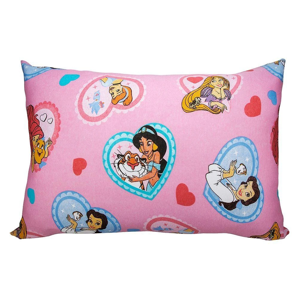 Fronha Avulsa Kazzavip Malha 100% Algodão Estampada Coração de Princesas Rosa Portallar