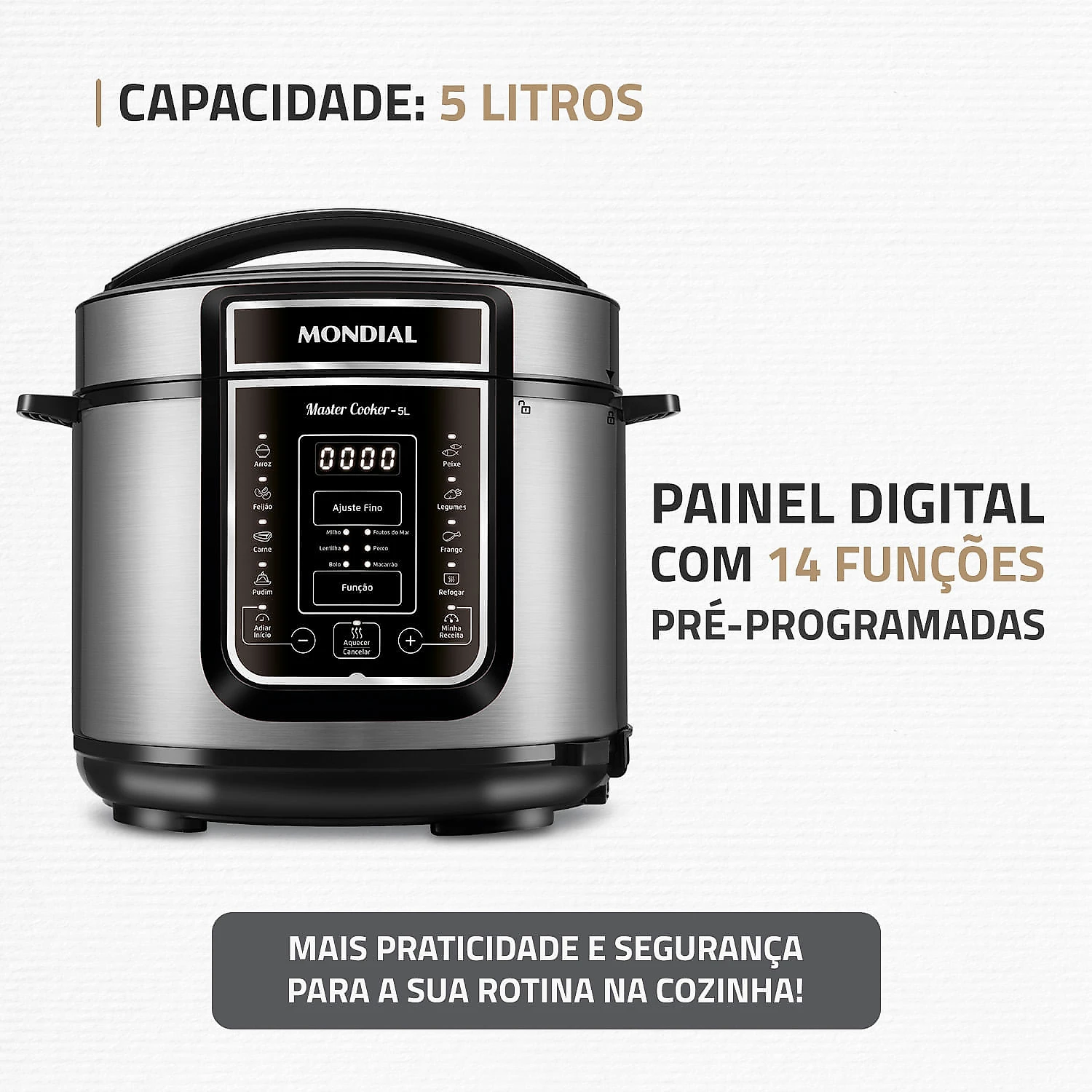 Panela de Pressão Elétrica Mondial  Digital Master Cooker PE-38 127V