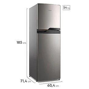 Geladeira Continental TC45S Frost Free Duplex 400L Inox Look Econômica Espaçosa Controle Eletrônico 110V