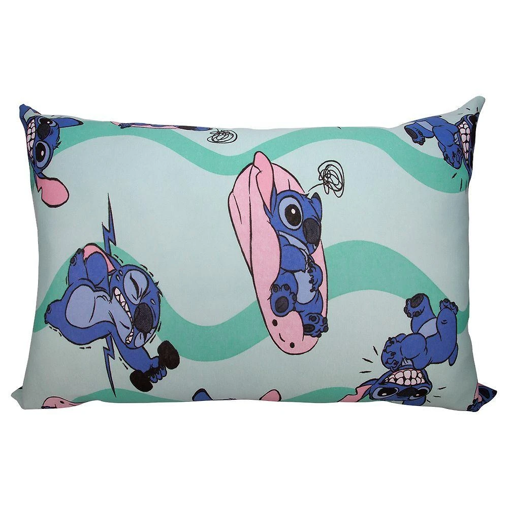 Fronha Avulsa Kazzavip Malha 100% Algodão Estampada Disney Stitch Fit Verde Portallar