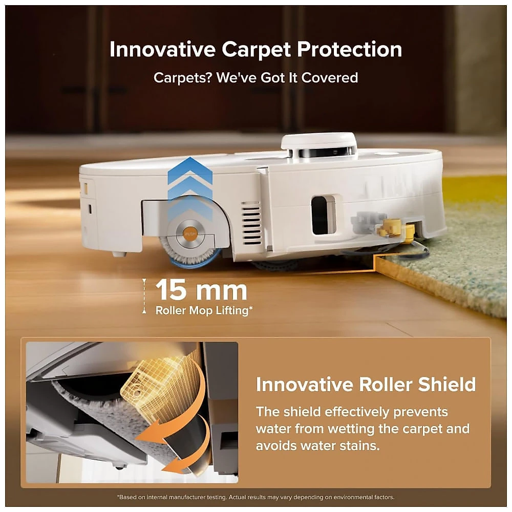 Robô Aspirador e Mop Roborock Qrevo Curv 2 Flow 20.000Pa Autolimpeza Tempo Real IA Antienroscamento