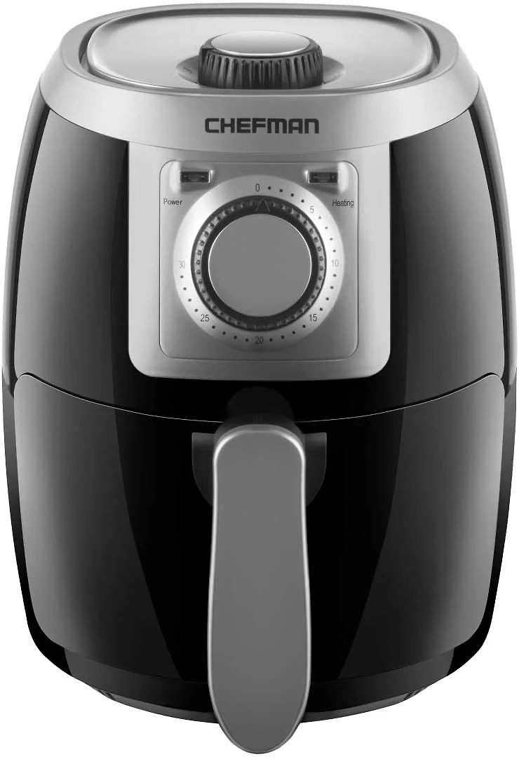 Chefman Air Fryer Fritadeira Elétrica, sem óleo-controle de temperatura ajustável e cronômetro, 1000W, 2L, preta.
