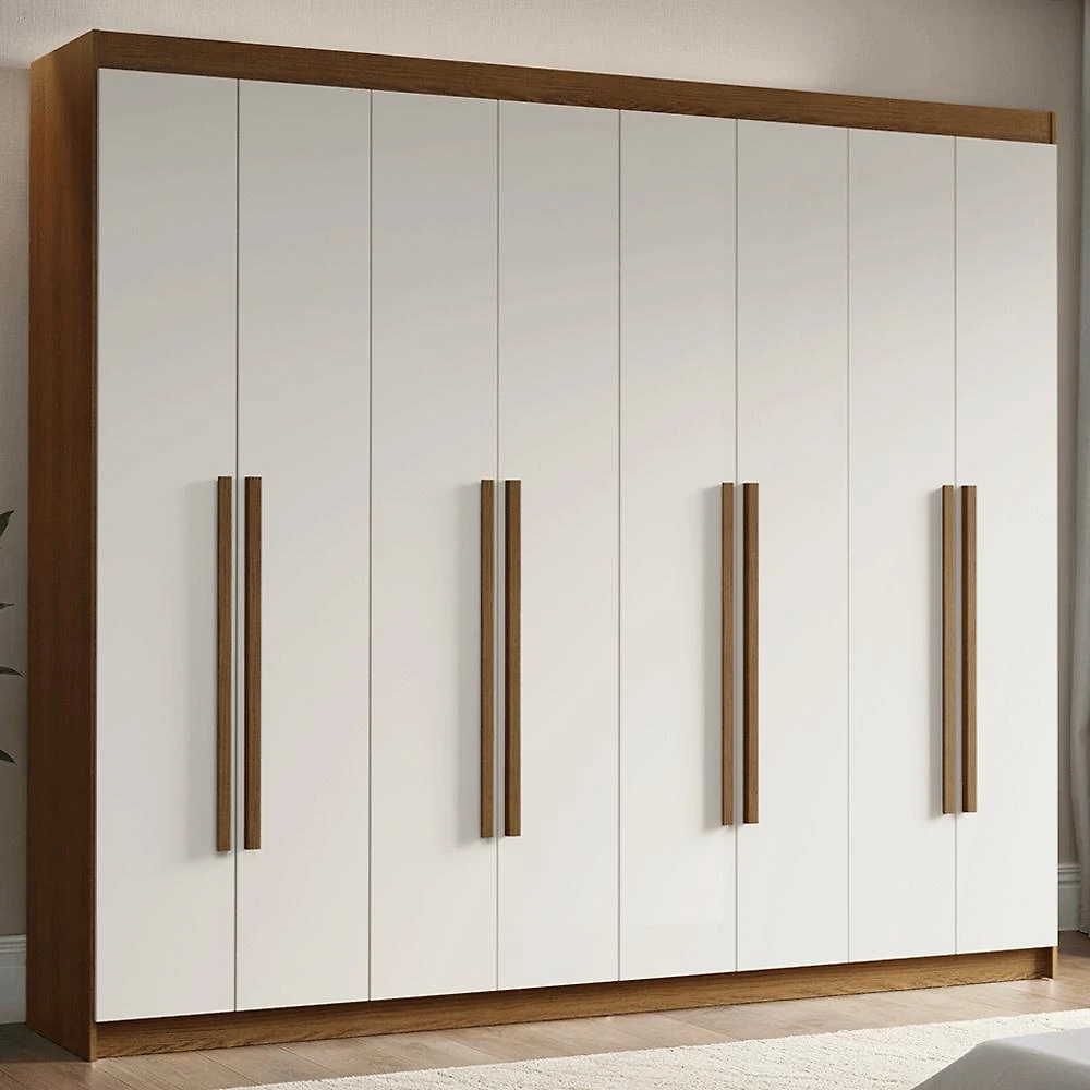 Miniatura Guarda-Roupa Casal 8 Portas Batentes Venus Madesa R Rustic/Branco/Rustic