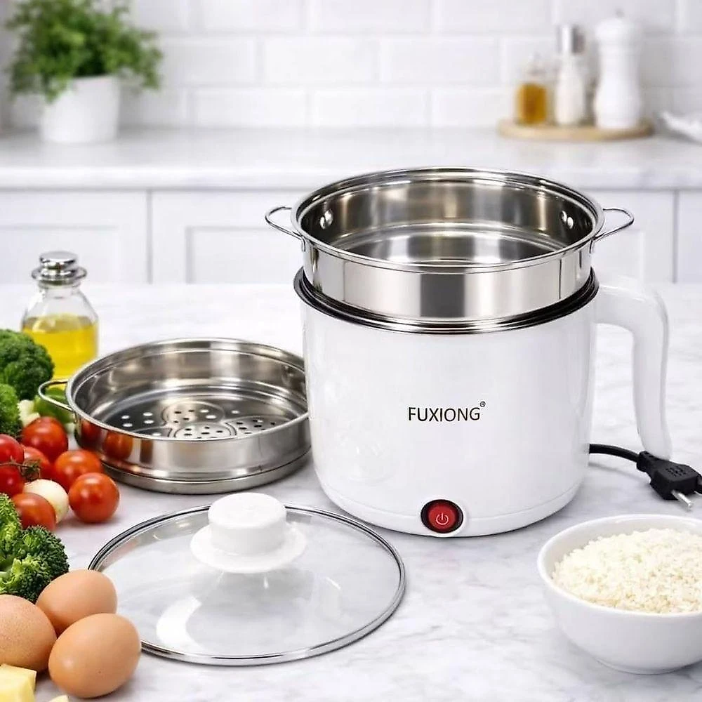 Panela Elétrica Multiuso Fred Store Panela Elétrica Multiuso 1.8L 600W Cozinha Vapor 110V