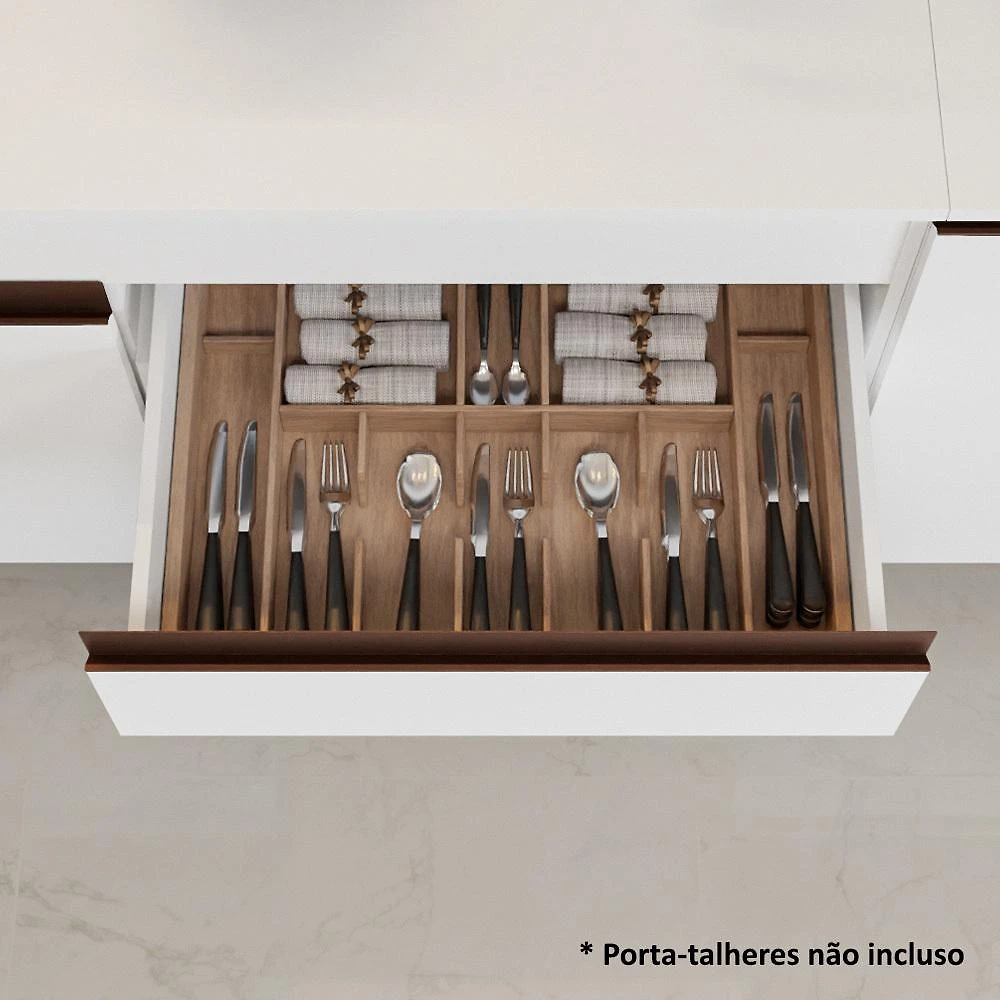 Armário de Cozinha Completa 310cm Branco Reims Madesa XA01 Branco