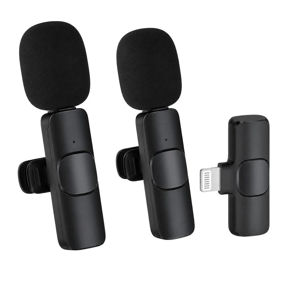 Kit Microfone de Lapela Duplo MDM Reels Tiktok Áudio Pro com Conector Lightning