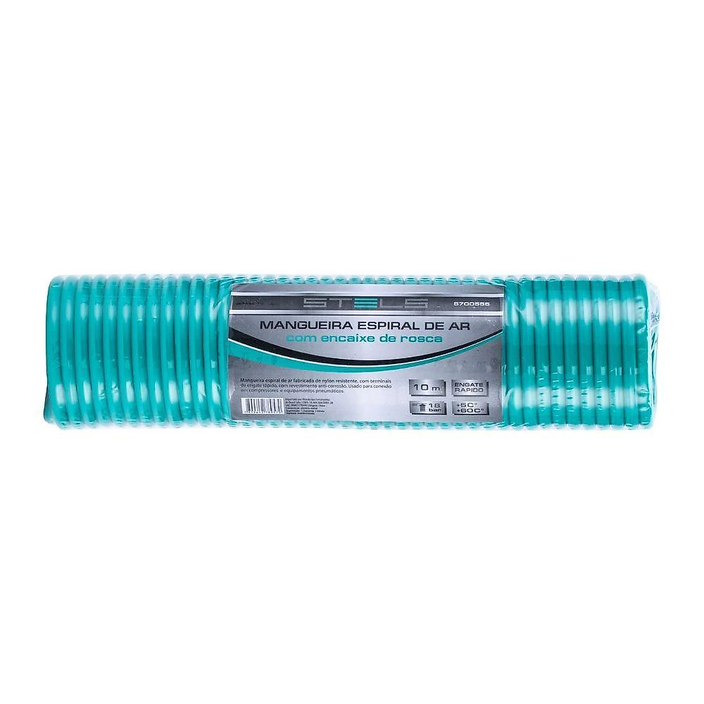 Mangueira Ar Espiral 10 Metros 1/4 Npt 18 Atm Stels