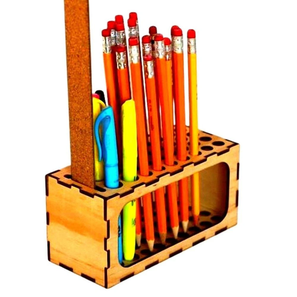Organizador de Lápis e Canetas Lenobre MDF Cru 3MM 7cm X 7cm