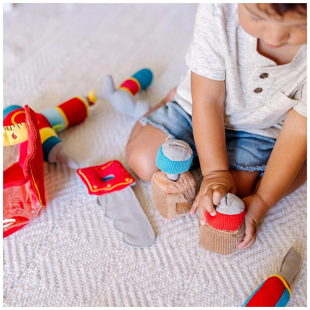 Kit de Ferramentas Infantis de Pelúcia com Broca Vibratória e 9 Peças para Crianças Acima de 3 Anos, Melissa & Doug
