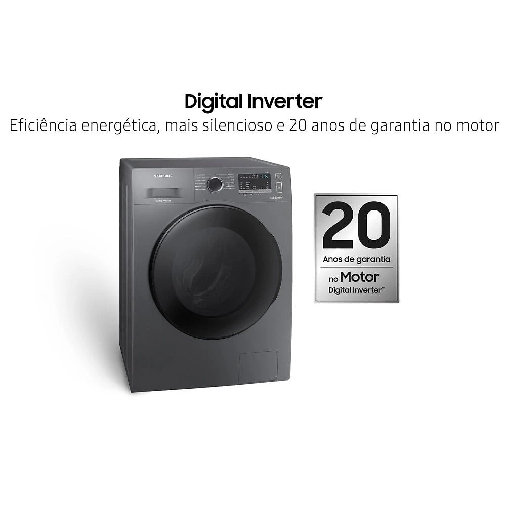 Lava e Seca Samsung Ecobubble 11 Kg Smart Check WD11A Inox Look - 110V