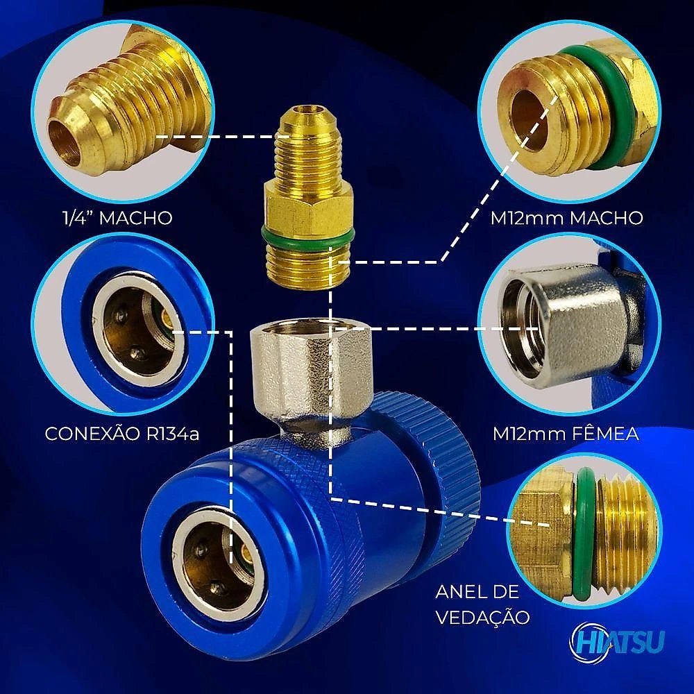 Engates Rápido Alta Baixa Ar Condicionado Automotivo R134a 1 Unidade