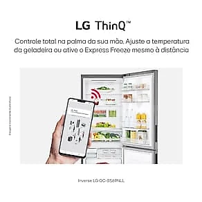 Geladeira LG Frost Free Inverse 451L Conectividade Inteligente Inox Look 110V