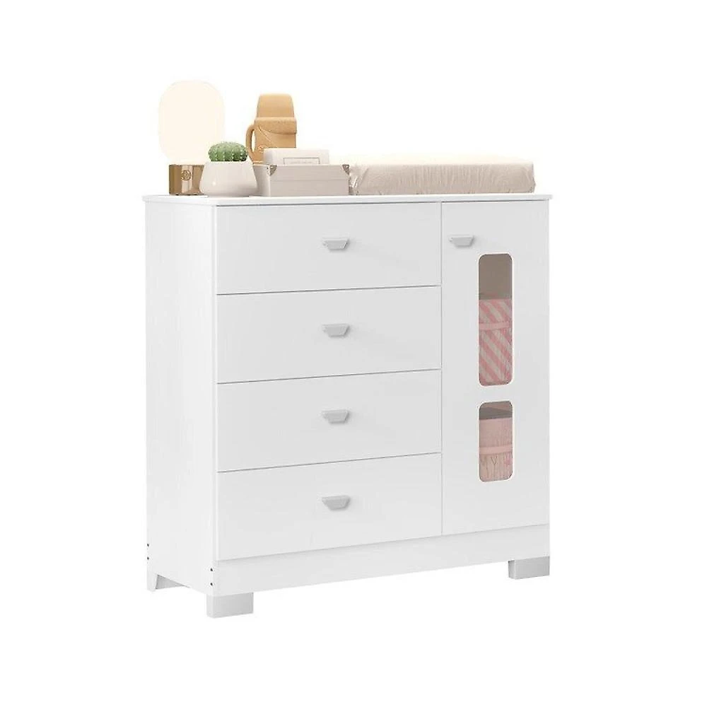 Quarto Completo com Berço 3 em 1 Katatau Branco Brilho
