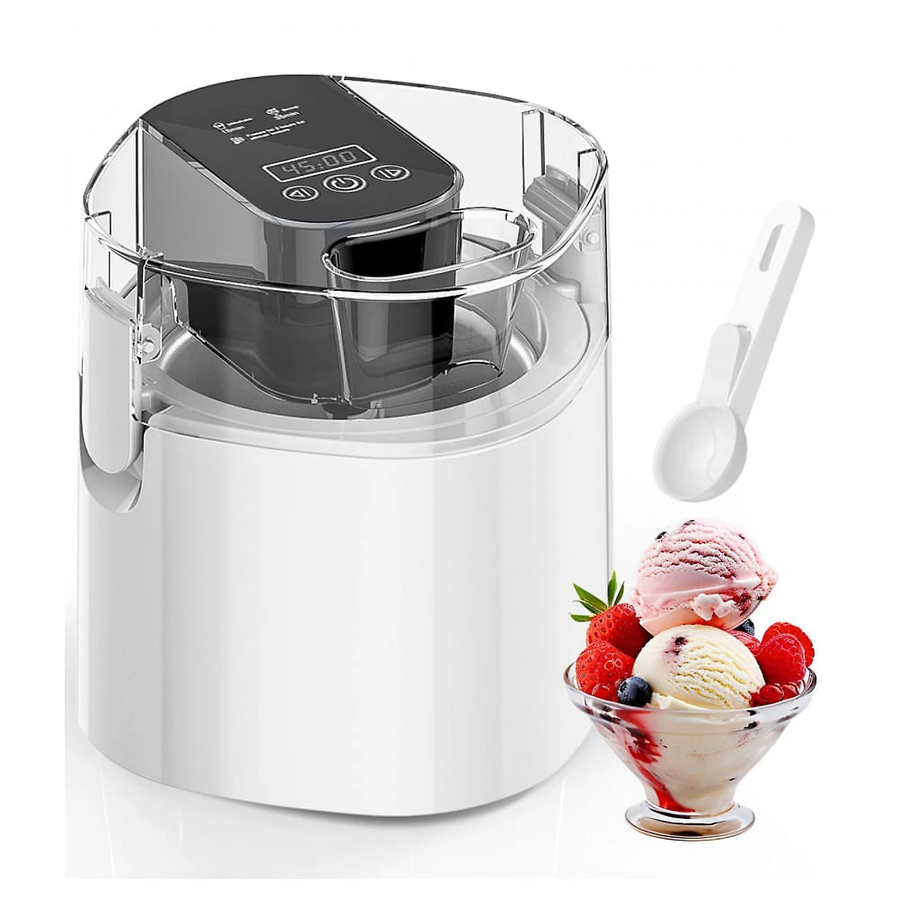 Vilupvie Máquina de Sorvete 1,44L com Tigela Isolada, Tela LCD e Timer - Sorvetes, Iogurte Gelado e Sorbets Rápidos e Fáceis
