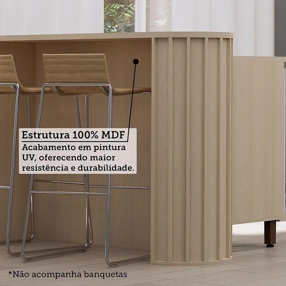 Bancada Cozinha Ilha 144cm Com Tampo
