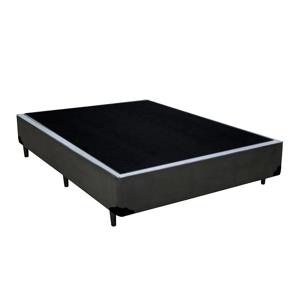 Cama Box Casal Sintético King Design Cinza 138x188x40