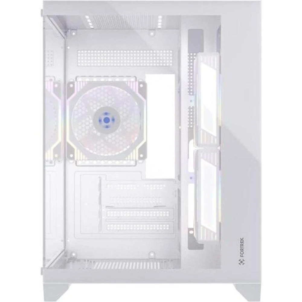Gabinete Gamer Clarity Fortrek's Cube Model Micro ATX Vidro Temperado Suporte Watercooler Branco