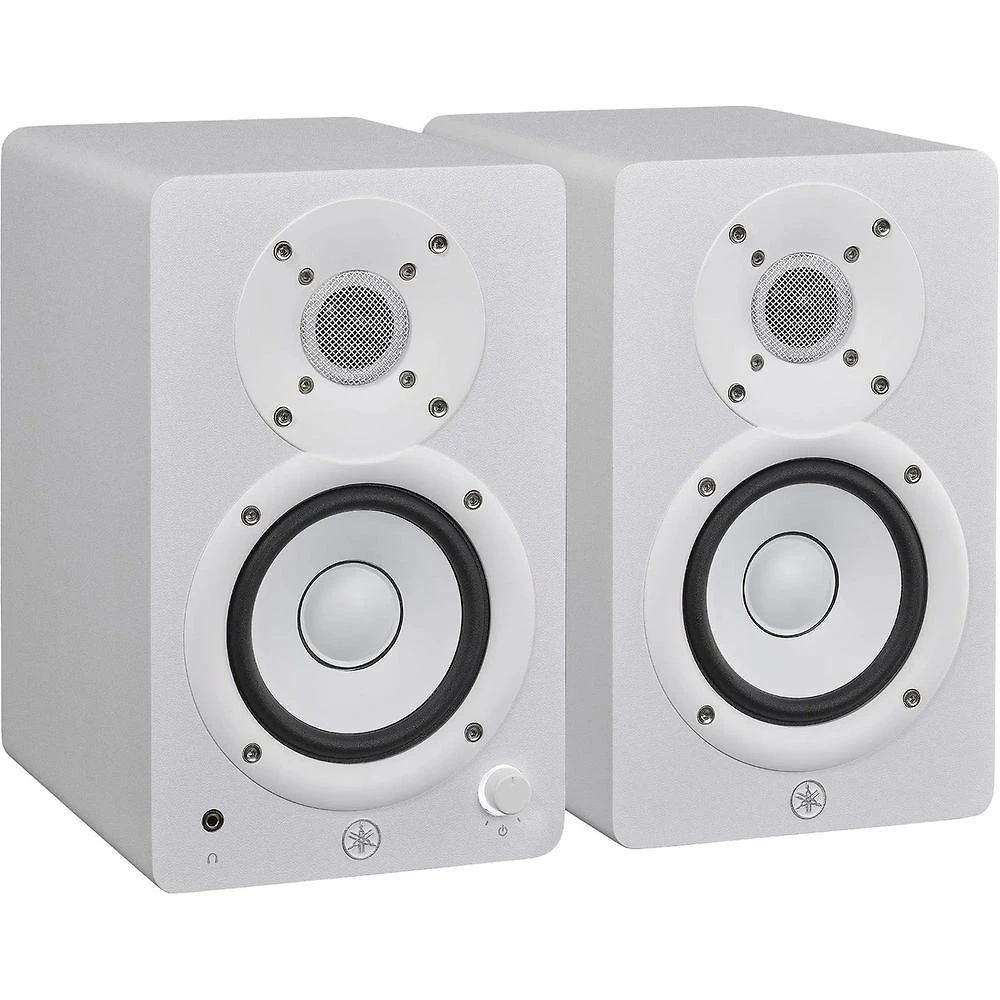 Monitor de Referência para Estúdio HS4 Ativo 2 Vias com Entradas XLR RCA Mini Estéreo Branco Yamaha