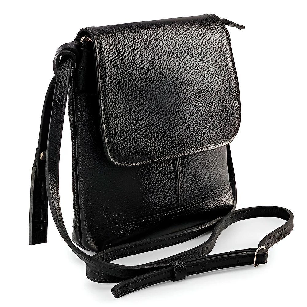 Bolsa Transversal Tiracolo Premium Colchões Jô em Couro Bovino e Poliéster 17x37x35CM Vermelho