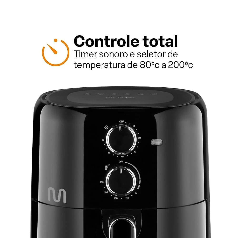 Air fryer multi 3,5 litros 127v-1500w temperatura de 80 a 200ºc - go213 preto - 127v