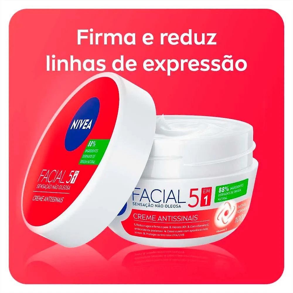 Nivea kit – creme hidratante facial antissinais 100g + nutritivo 100g + noturno 100g