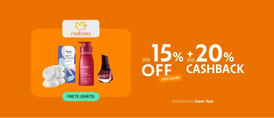 Loja Natura com até 20% de cashback