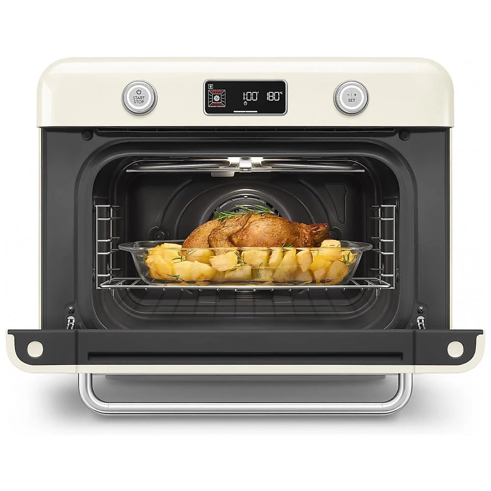 Forno Combinado de Bancada Retrô Smeg Creme 30L Ar Forçado Vapor e Air Fry 1800W 110V