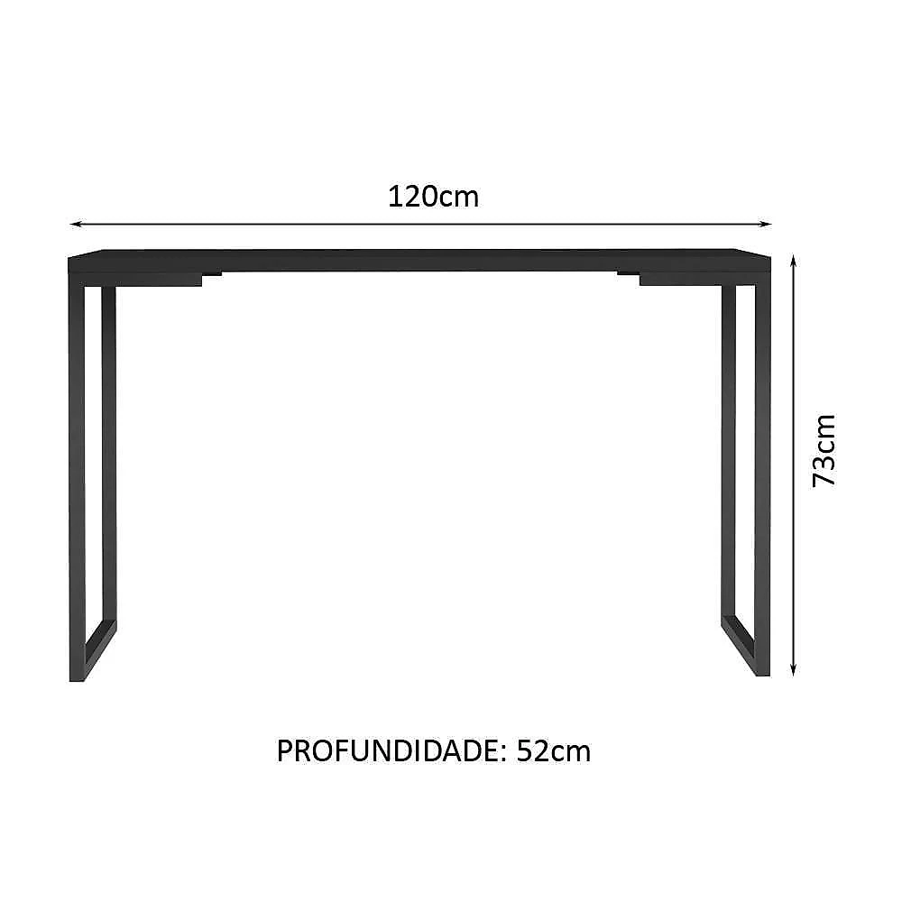 Conjunto Escritório Home Office Com Mesa Industrial + Estante Escada Preto Madesa Preto