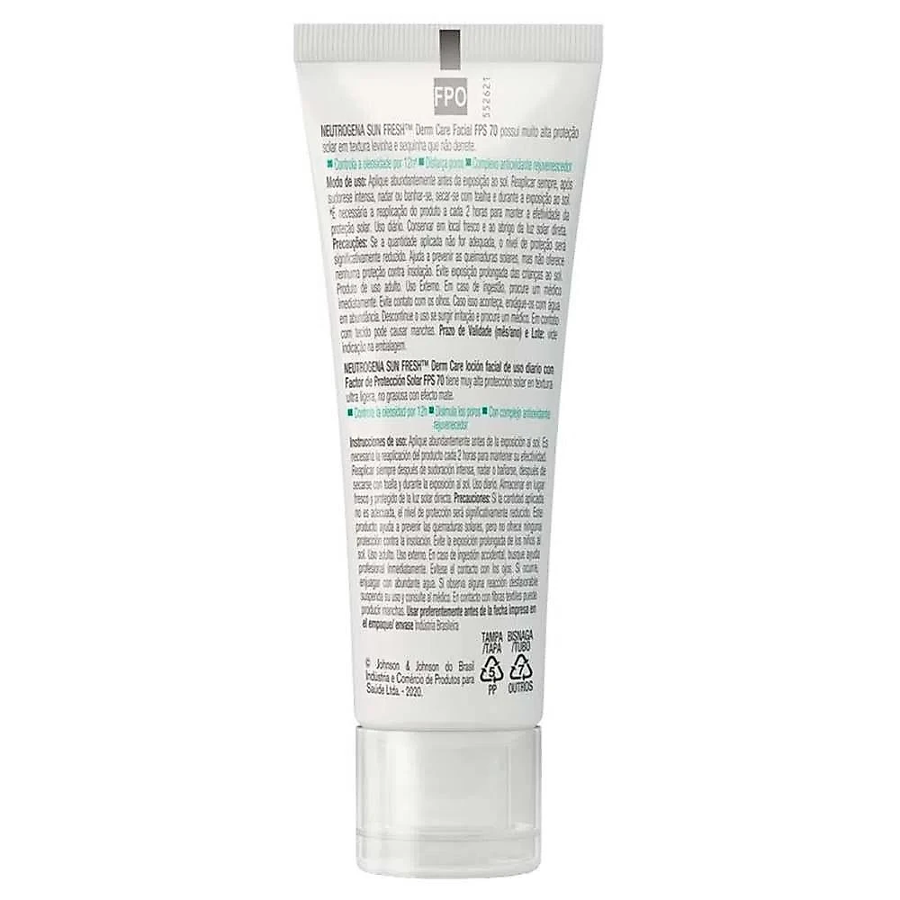 Protetor solar neutrogena sun fresh derm care facial fps70 40g
