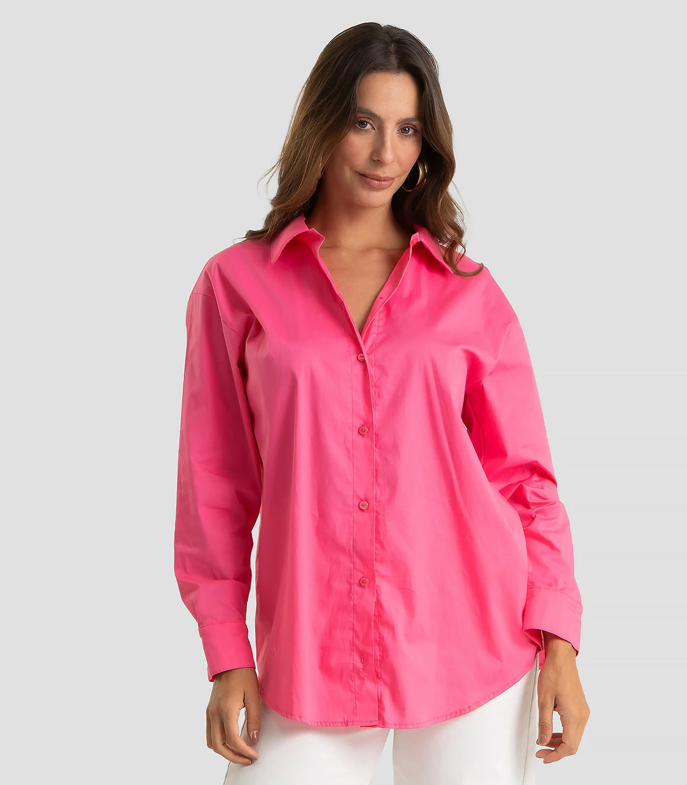 Camisa Feminina Aberta E Laços nas Costas Dianna Rosa