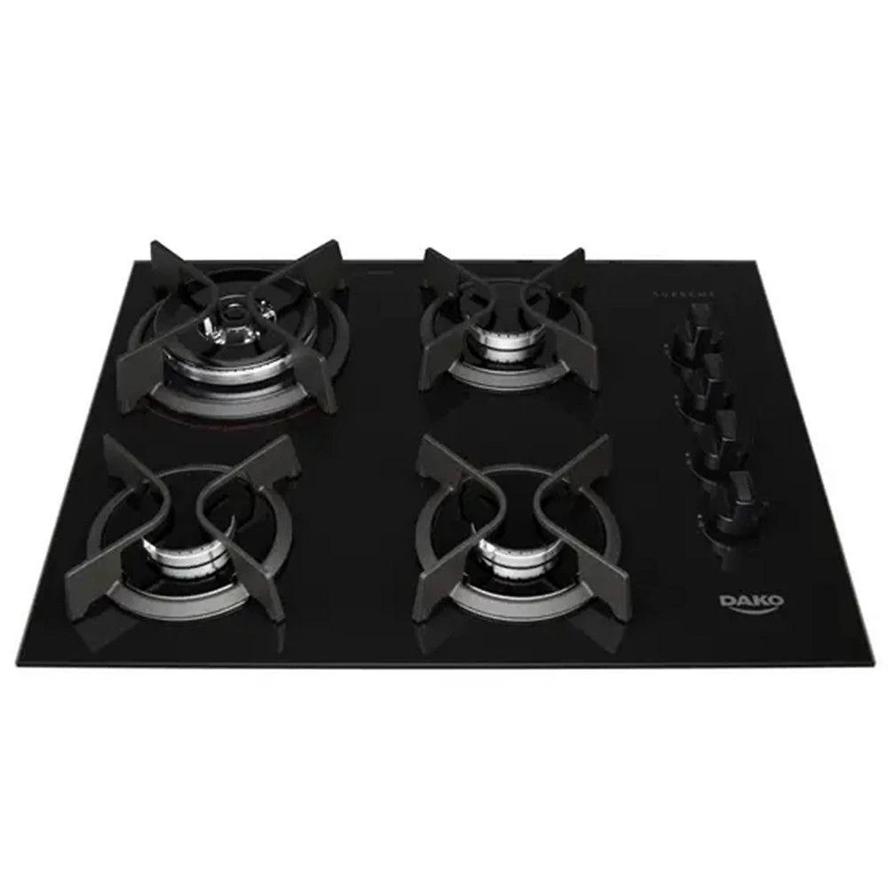 Cooktop Dako Supreme 4 Bocas Tripla Chama Preto Bivolt