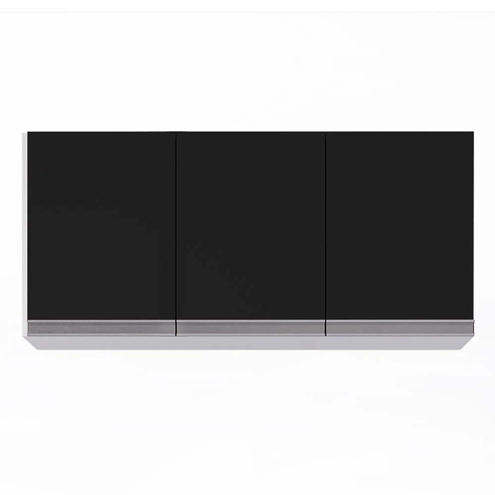 Armário De Cozinha Modulado De Canto Direito 4 Peças Cp38 Balcão Com Tampo Branco/preto - Lumil