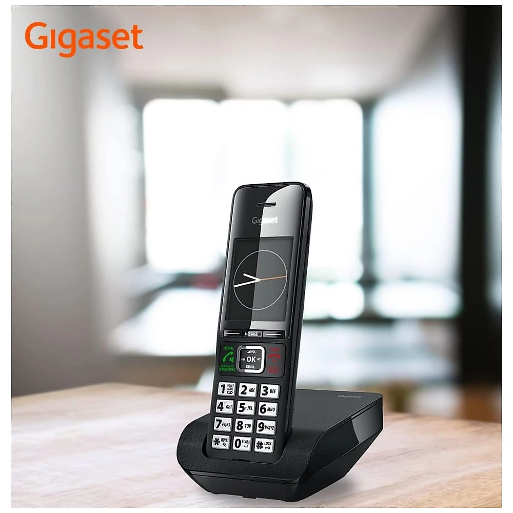 Telefone Sem Fio Gigaset Comfort 552 DECT Titânio/Preto 1 Handset com Tela Colorida 2,2", Proteção de Chamadas, Agenda para 200 Contatos, Viva-voz HD Telefone Sem Fio Gigaset Comfort 552 DECT Titânio/Preto 1 Handset com Tela Colorida 2,2", Proteção de Chamadas, Agenda para 200 Contatos