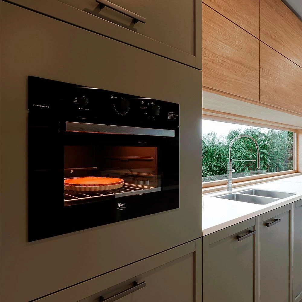 Forno a Gás de Embutir Fischer Infinity 50L com Grill Preto 220V
