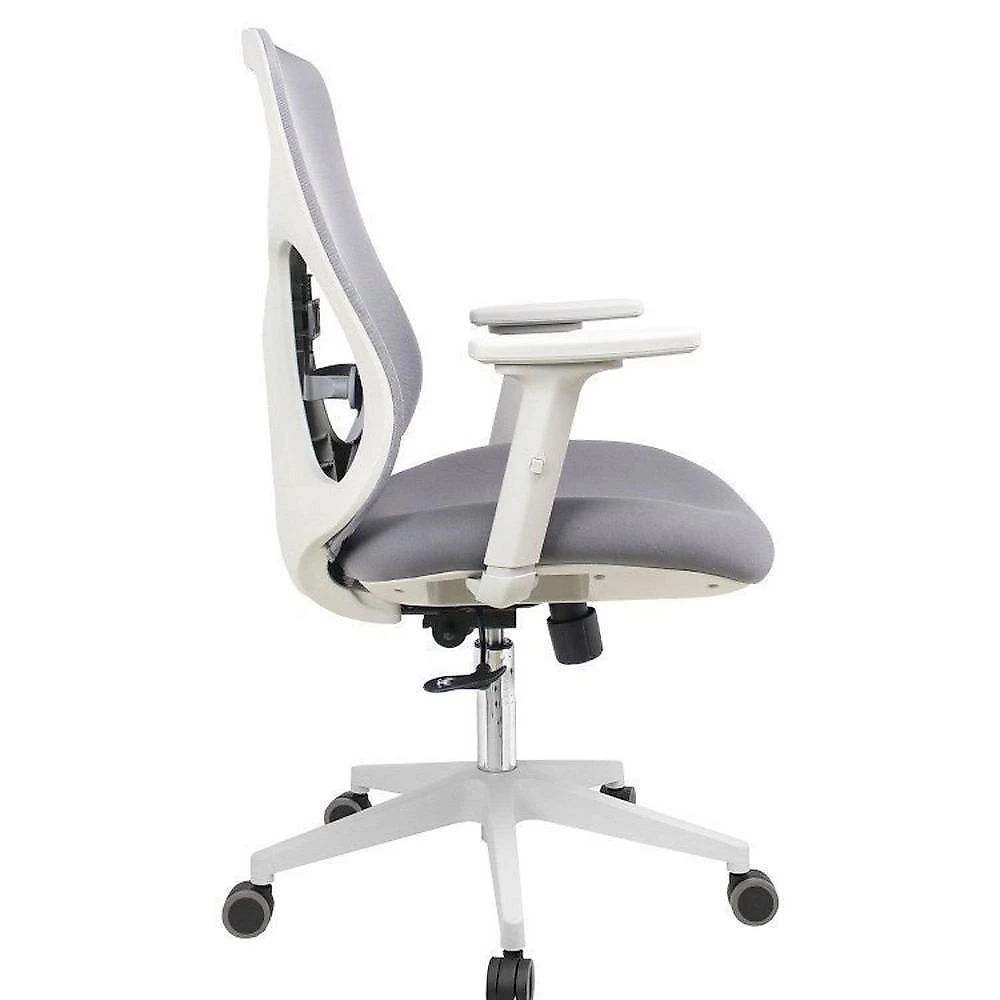 Kit com 6 Cadeiras Office Diretor Ajustavel e Ergonomica com Nr 17 Everest Gelo Cinza