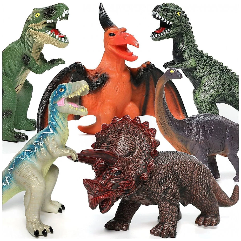Conjunto de Dinossauros Gigantes de 6 Peças para Crianças e Bebês, Brinquedos Grandes e Macios para Amantes de Dinossauros, Gzsbaby