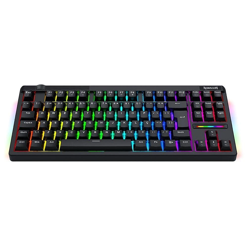 Teclado Magnético Gamer Redragon Otiim, TKL, RGB, 8000Hz, Rapid Trigger, Roda de Volume, Preto - K729RGB-M