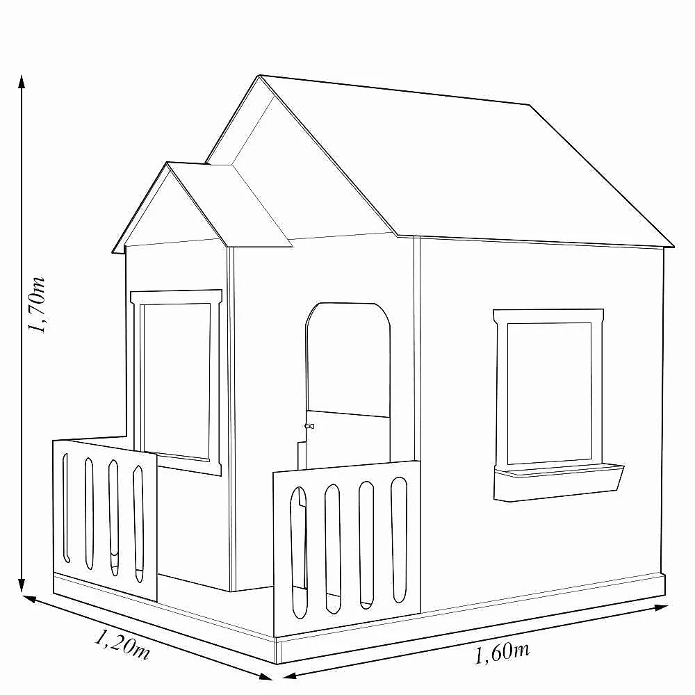 Casinha De Brinquedo Artesanal Janela Lateral Versátil Com Cortinas Mdf Roxo/branco L12 - Criança Feliz