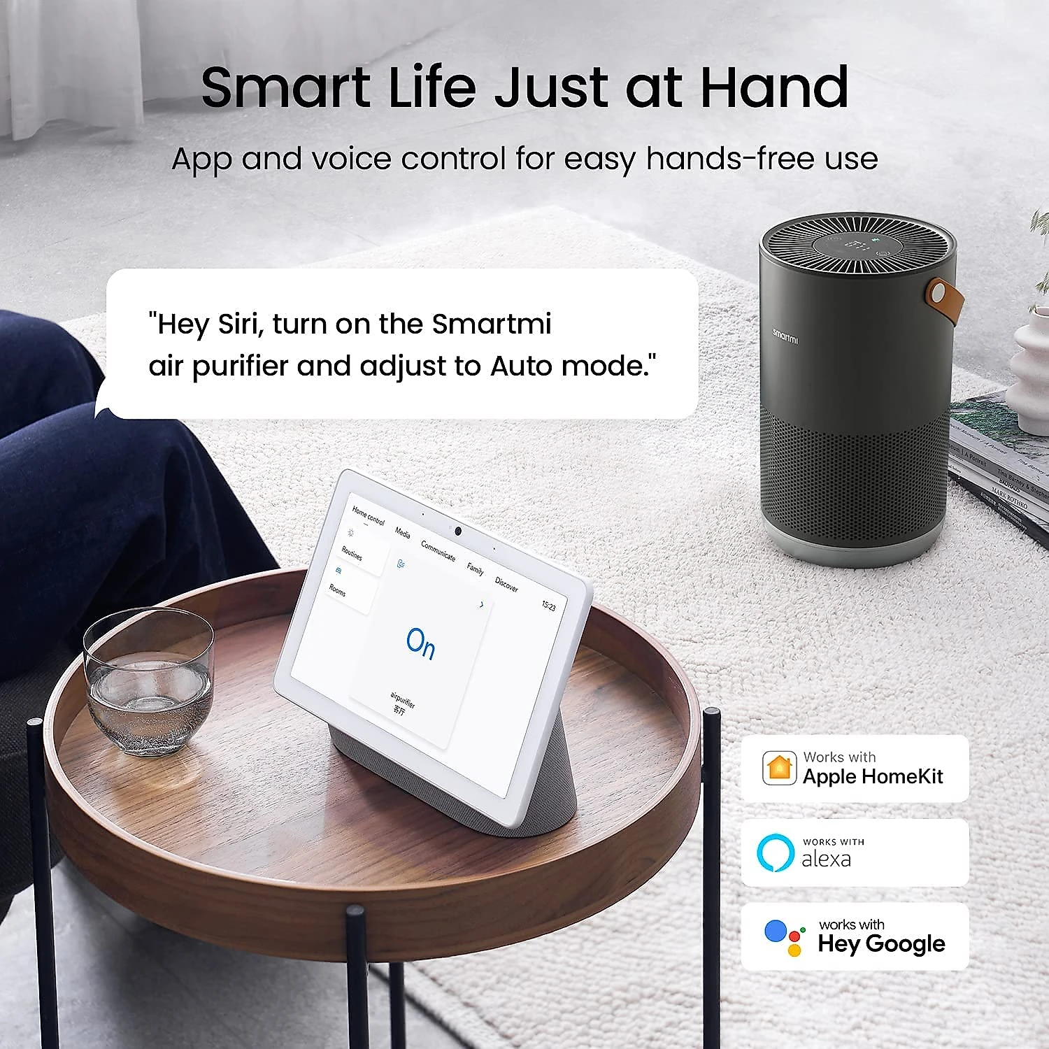 smartmi Purificador de Ar cFiltro HEPA H13 Área 40 m2 Preto